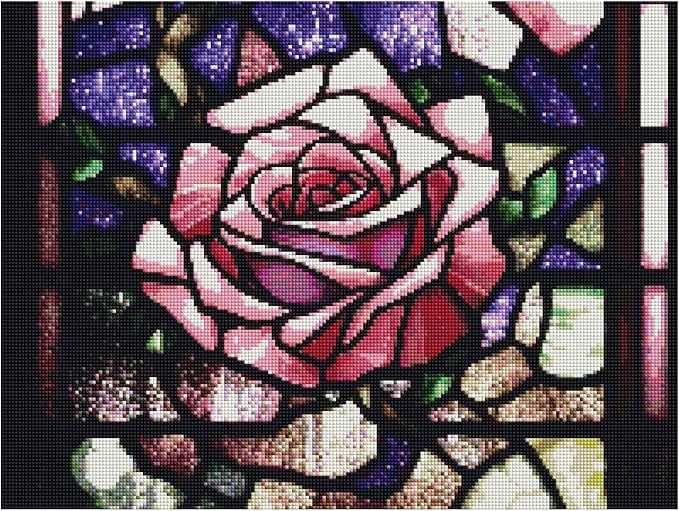 Tablou Diamond Painting trandafir 35x45 cm kit complet DIY