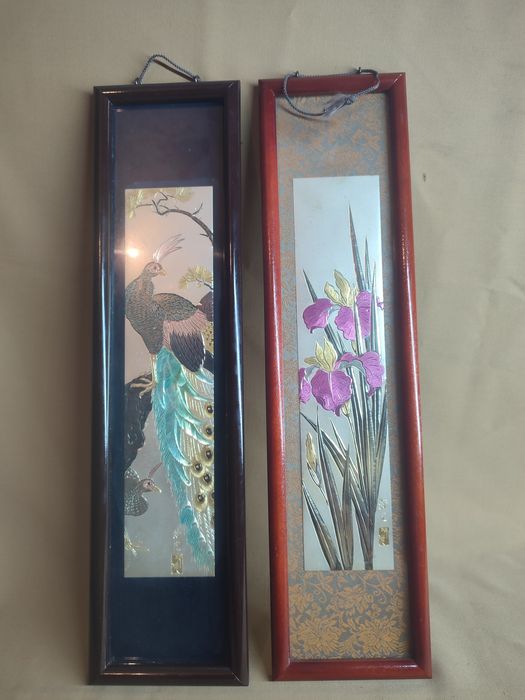 Редкие Японские картины на металле