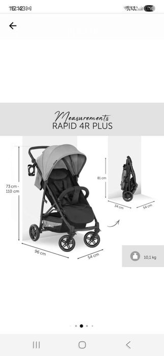 Vand Carucior 3in1 Hauck Rapid 4R Plus Trioset Grey cu UPF 50+, Gri