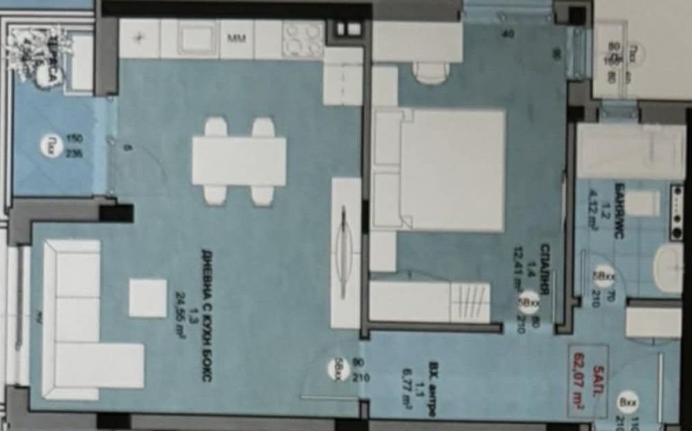 ОФЕРТА 57740 - Двустаен апартамент в нова сграда