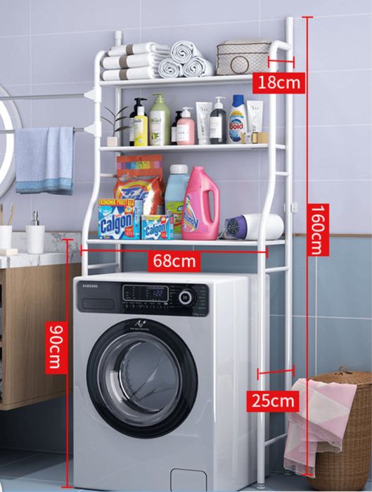 Полка для ванной стеллаж для стиральной машины и туалета, металлическа