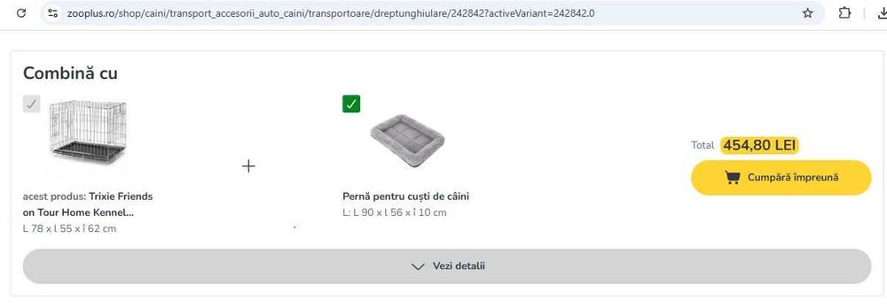 Cuşcă pentru câini L 78 x l 55 x î 62 cm - pentru caini talie mica si medie