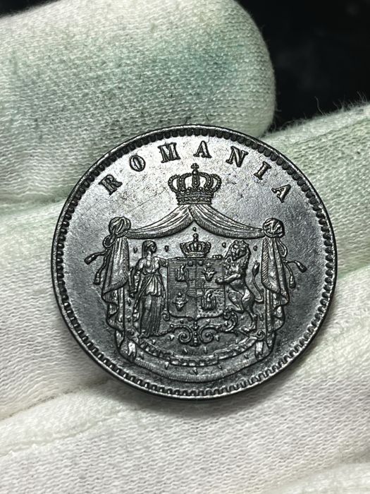 Moneda 10 bani 1867 Heaton , UNC