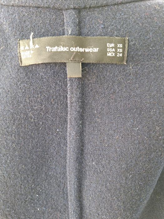 Palton bleumarin Zara lână Xs