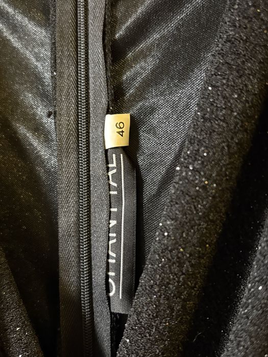 Rochie de nunta Chantal din lurex negru lunga cu sclipici