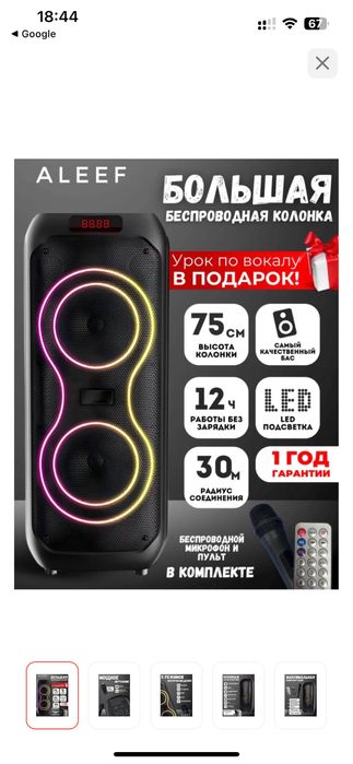 Портативная караоке колонка