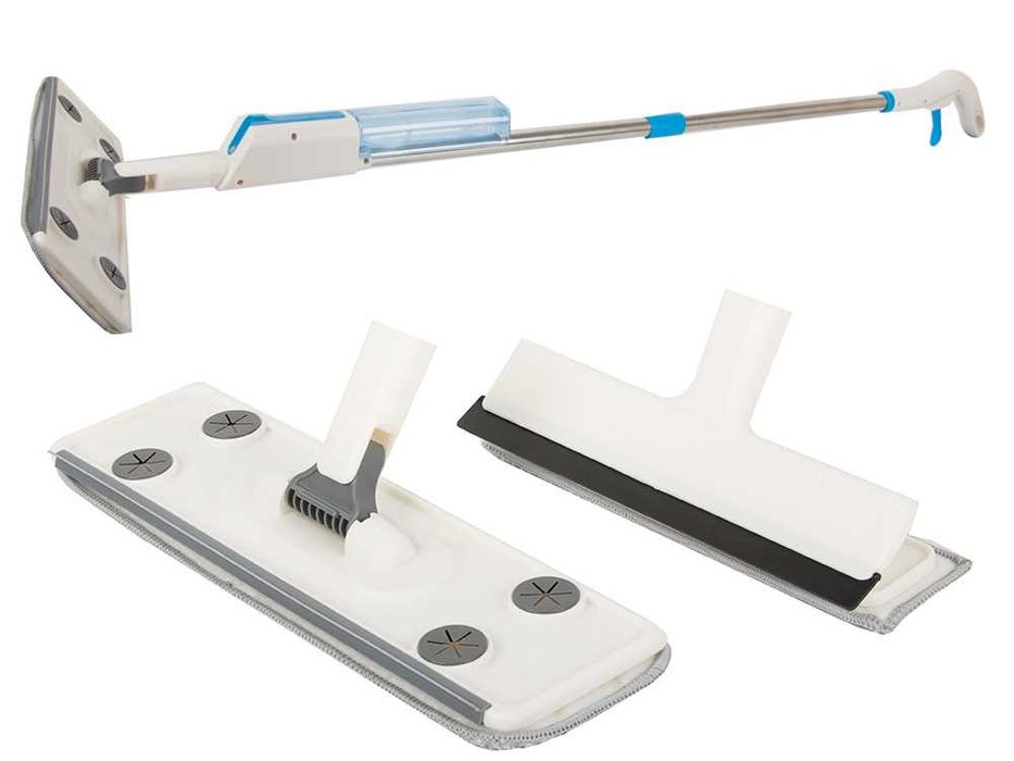 Mop plat cu pulverizator lichid 2in1 cu 3 lavete din microfibra inclus