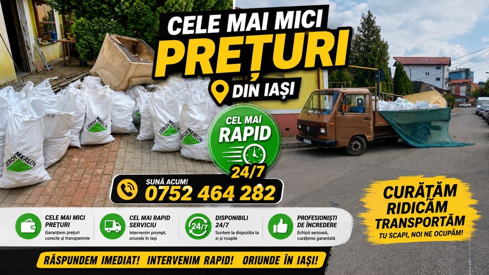 Transport ieftin moloz, moluz, debarasări • Mobilă • Curățenie șantier