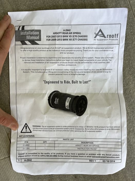 Perna de aer BMW X5/X6 spate