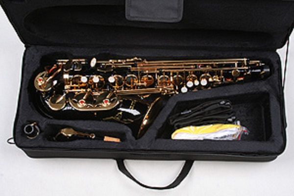 Saxofon Alto Karl Glaser NEGRU+AURIU NOU ALT curbat Saxophone Germania