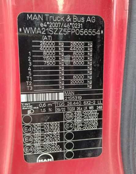 Dezmembrari camion MAN TGX TGS 33.440 33.480 6x4 6x4 4x2 santier piese