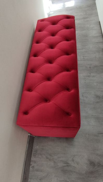 Bancheta, băncuță catifea rosu,lada pentru pat cu spatiu depozitare