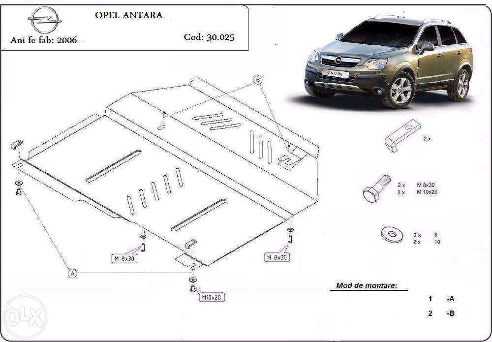 Scut metalic pentru motor Opel Antara 2006-2010 - otel 3mm