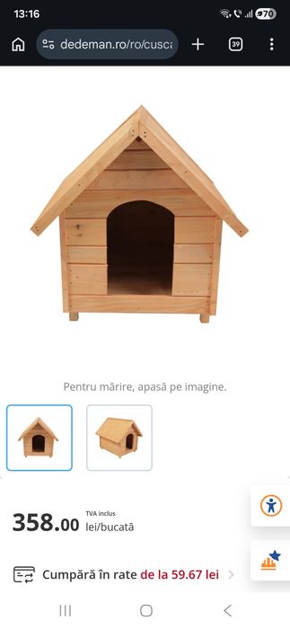 Cușcă pentru caini talie medie NOUA,  77.5 x 62.5 x 82.5cm