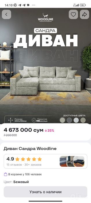 Divan Диван woodline