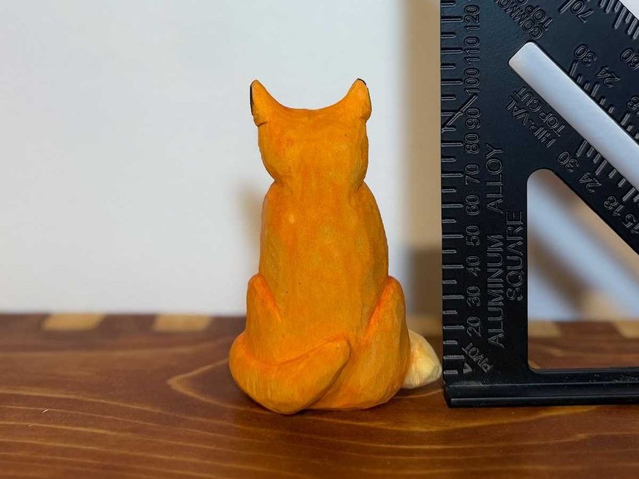 vulpe cioplita in lemn de salcie