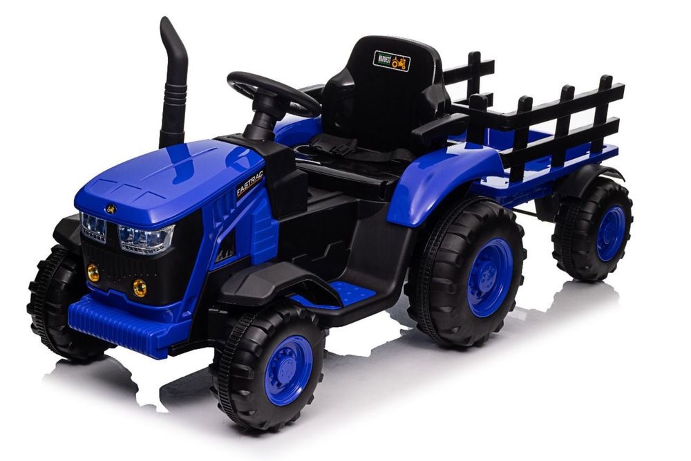 Детский электирический синий трактор