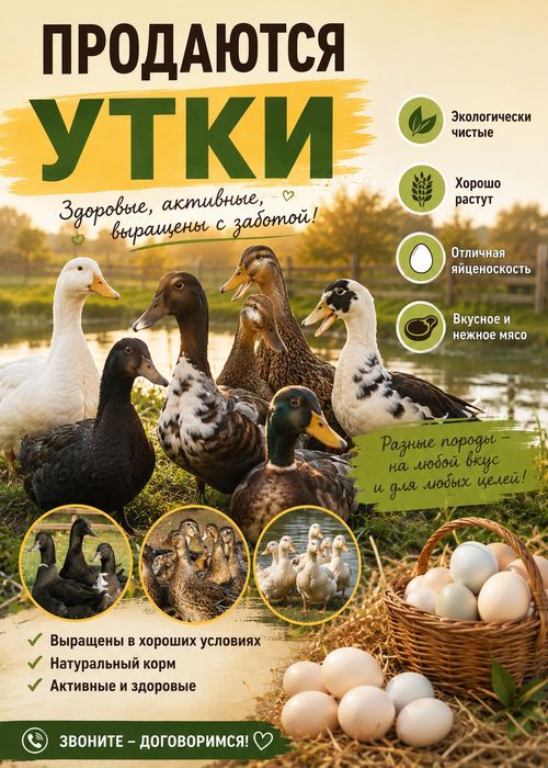 Уцга бокилган соглом урдаклар