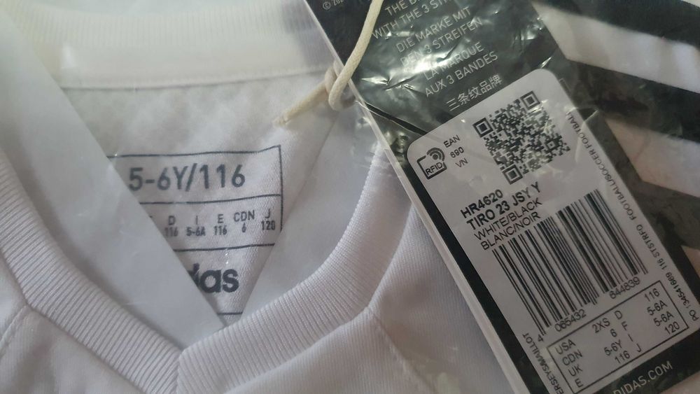 Tricou copii Adidas Tiro 23 Alb HR4620 XXS (5-6 ani) & XL (15-16ani)