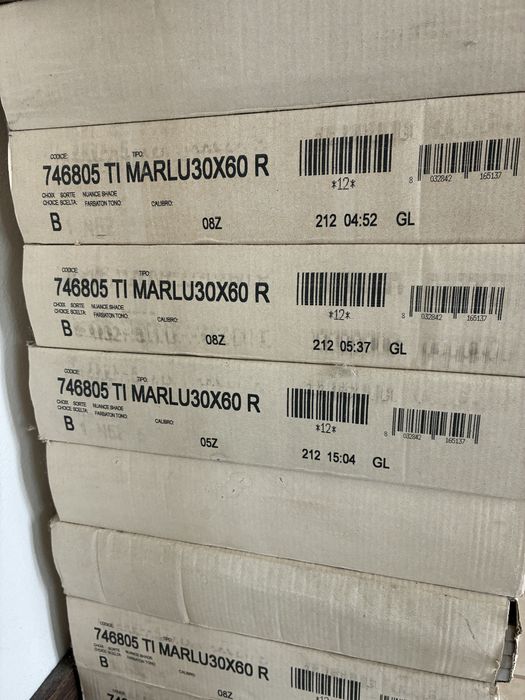 Gresie italiana rectificata 30x60 cm, 17,28 mp, 55 lei/mp