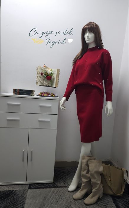 Set tricot fustă/pulover