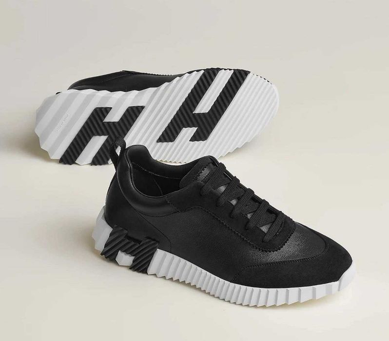 Hermes Хермес Paris Bouncing Sneakers Black and White (40-45 номер) LUX CLASS