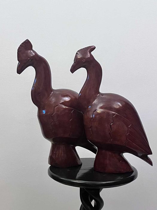 Doua statuete sculpturi mari grele vechi bibelou bibelouri figurine