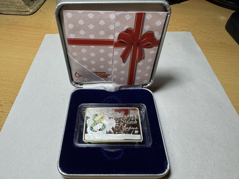 Серебряная монета 8 марта! 31,1 гр