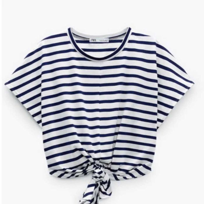 Тениска ZARA Crop top с връзки + пола Terranova