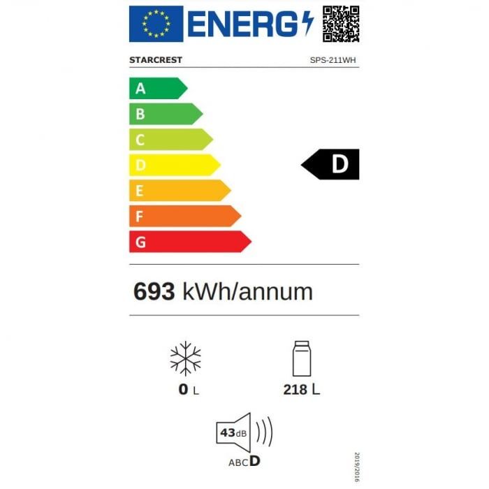 Нова професионална хладилна витрина STARCREST SPS-211WH, 218 L,