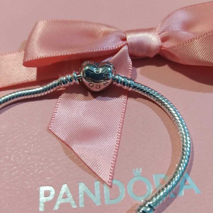 Brățară argint 925 cu lanț clasic și forma inimioara