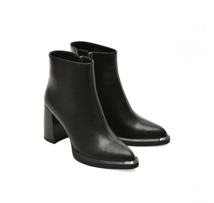 Botine negre din piele naturală, Flavia Passini, 36