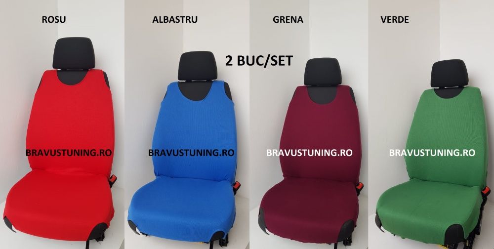 Maieu,husa auto din bumbac,diverse culori 2 buc/set
