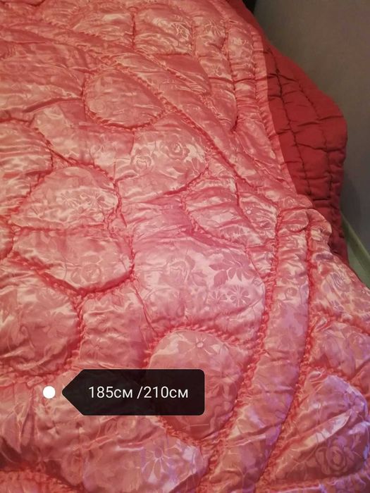 Юргани с пънеж чиста вълна и сатен нови в три цвятя 185/210см