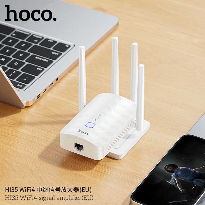Hoco HI35 Wi-Fi4 300Mbps Репитер Усилитель Сигнала Repeater