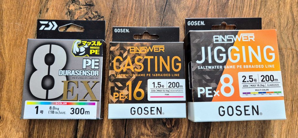 НОВИ Японски плетени влакна Daiwa и Gosen Jigging Casting