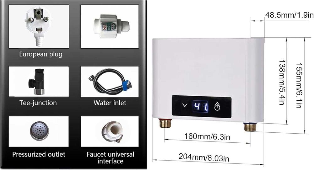Instant Apa Calda Electronic 3500W - LCD - Control Temperatura - Nou