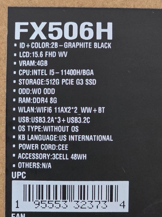 Laptop Asus TUF F15 i5 24RAM 1.5tb SSD