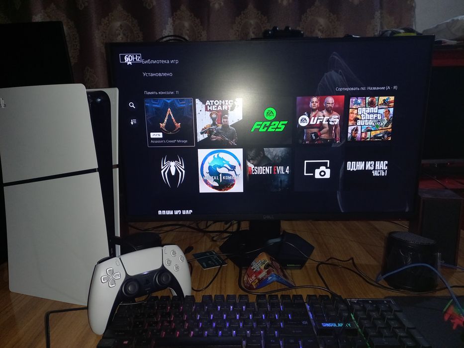 PS5 slim ideal original djoystik bor o'yinlar yozilgan karobka dakumen