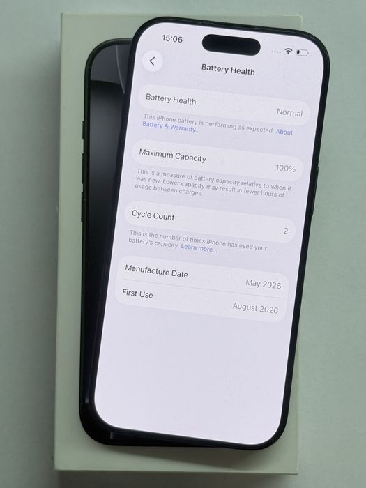 iPhone 16 Pro Black 100% battery