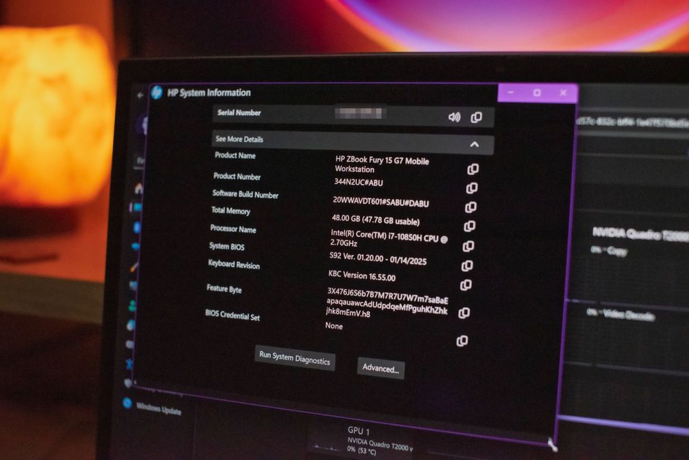 Laptop HP ZBook Fury 15 G7 – 4K Touch, i7-10850H, 48GB RAM, 512SSD