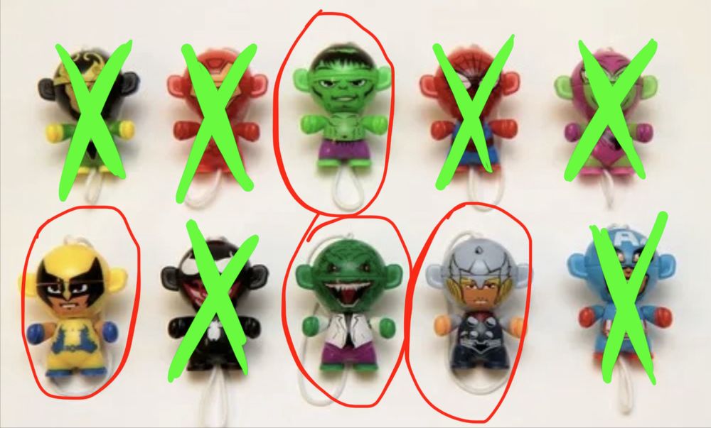 Марвел киндеры, стиратели