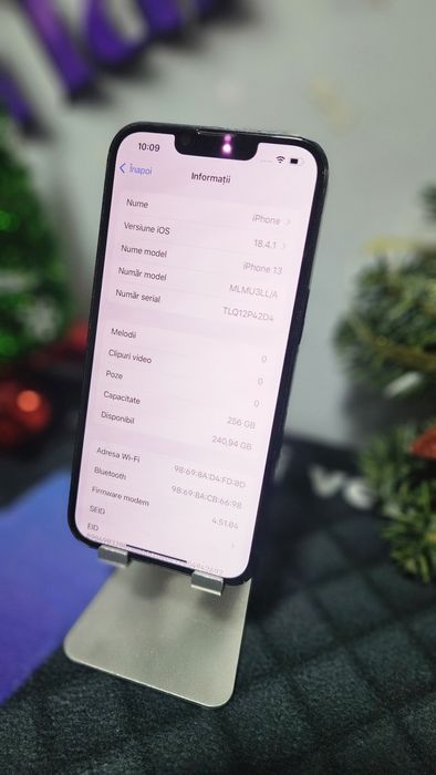 iPhone 13 Black 256GB Baterie:83%.Preṭfix!