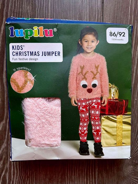 Продавам НОВ пуловер за момичета  от Лидъл 86 / 92 размер