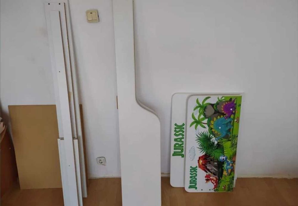 Pat copii 160x80 Dinozauri Jurassic cu sertar, stabil - Cluj
