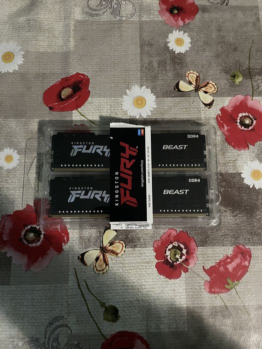 Ram Kingston Fury 2x8GB DDR4 Mhz2666 Noi (desigilati, 6 Luni Garantie)