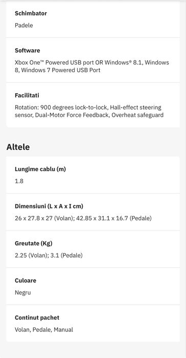 Volan Logitech G920 + schimbator + garantie