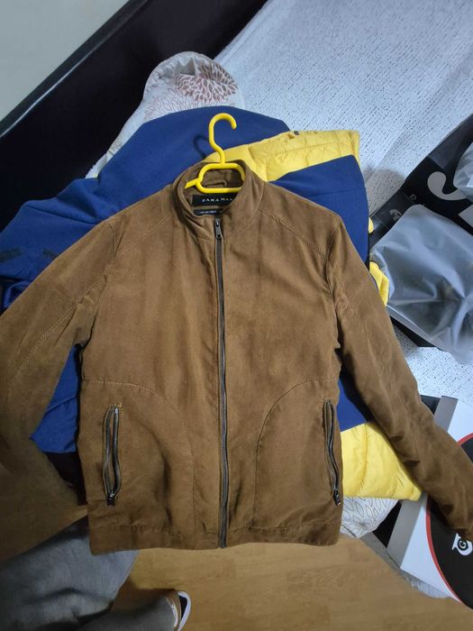 Geaca Zara barbati, marime S - spre XS, din imitatie piele intoarsa