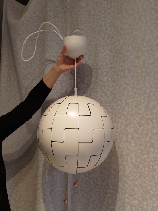 Lustra IKEA alba exterior/cupru interior