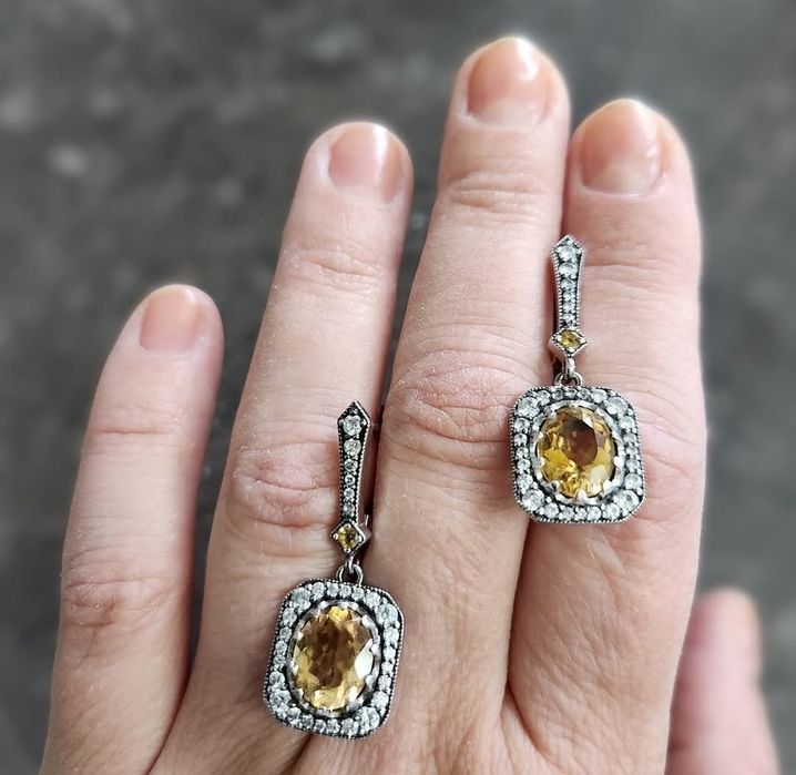 Луксозни сребърни обеци